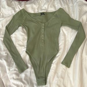 Urban Outfitters bodysuit- green long sleeve, size S
